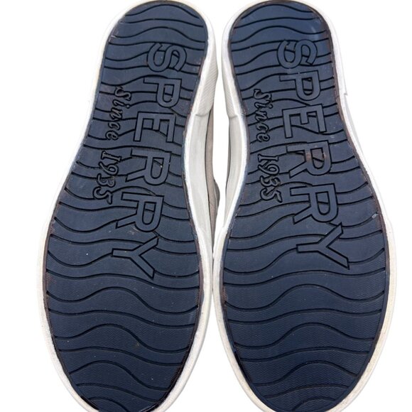 Sperry Top Sider Pier Boat Gray Nautical Canvas Shoes Size 6 Preppy Old Money - Picture 9 of 10